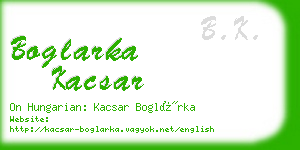 boglarka kacsar business card